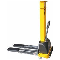 Self-loading semi-electric pallet truck – VANGO 1000 1000kg lift, max height 1,300mm height