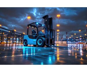 Ηλεκτρικό περονοφόρο με μπαταρία lithium-ion σε χώρο logistics